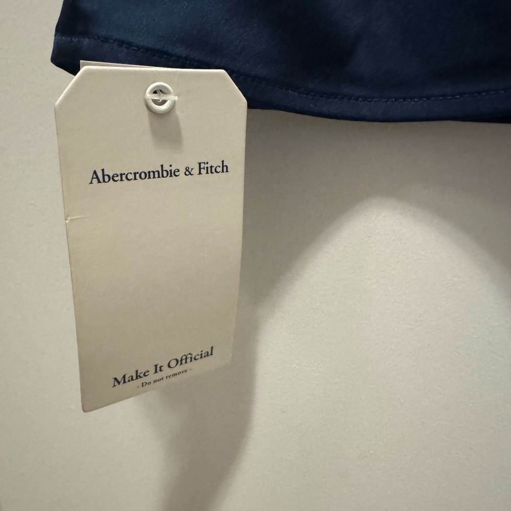 Abercrombie & Fitch Navy Blue Boat Cowl Neck Draped Ruched Maxi Dress Satin XS - Picture 2 of 10